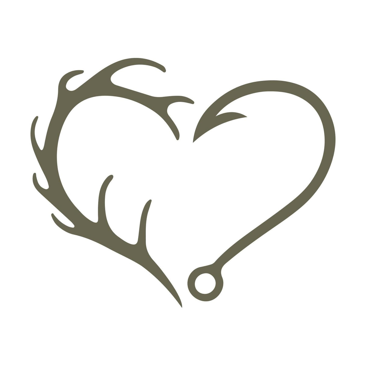 Deer Antlers Fish Hook Heart Delrin Leather Stamp