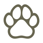 Bold Delrin leather stamp design of a classic animal paw print—perfect for pet-themed leather accessories, dog collars, or gifts for animal lovers.