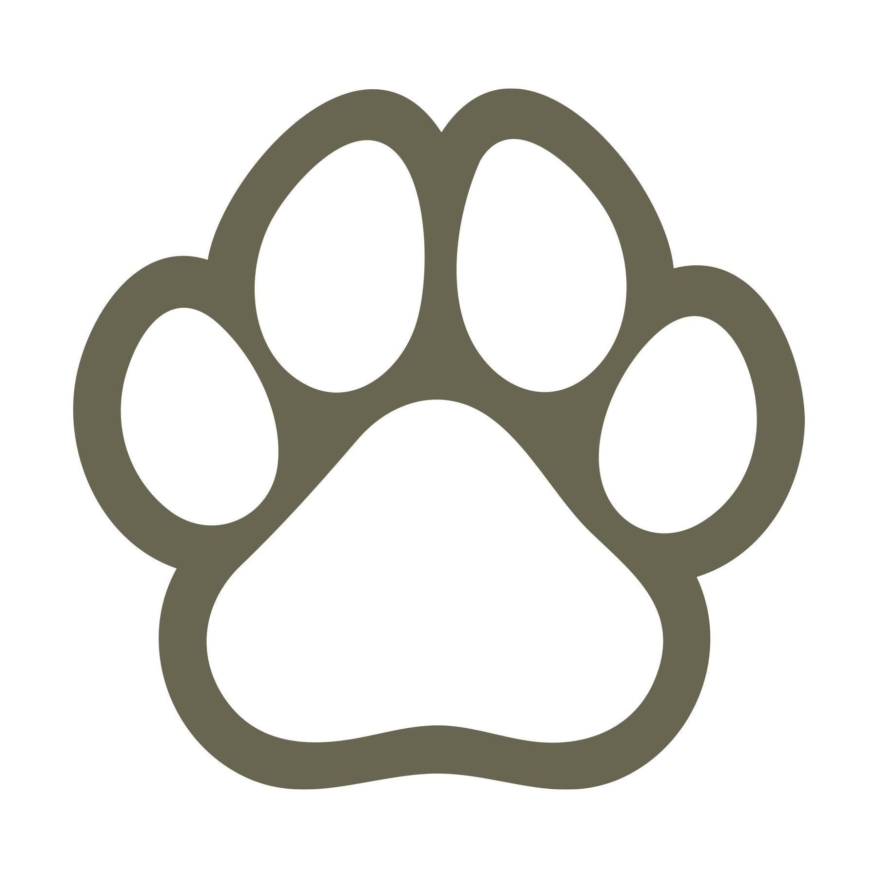 Bold Delrin leather stamp design of a classic animal paw print—perfect for pet-themed leather accessories, dog collars, or gifts for animal lovers.