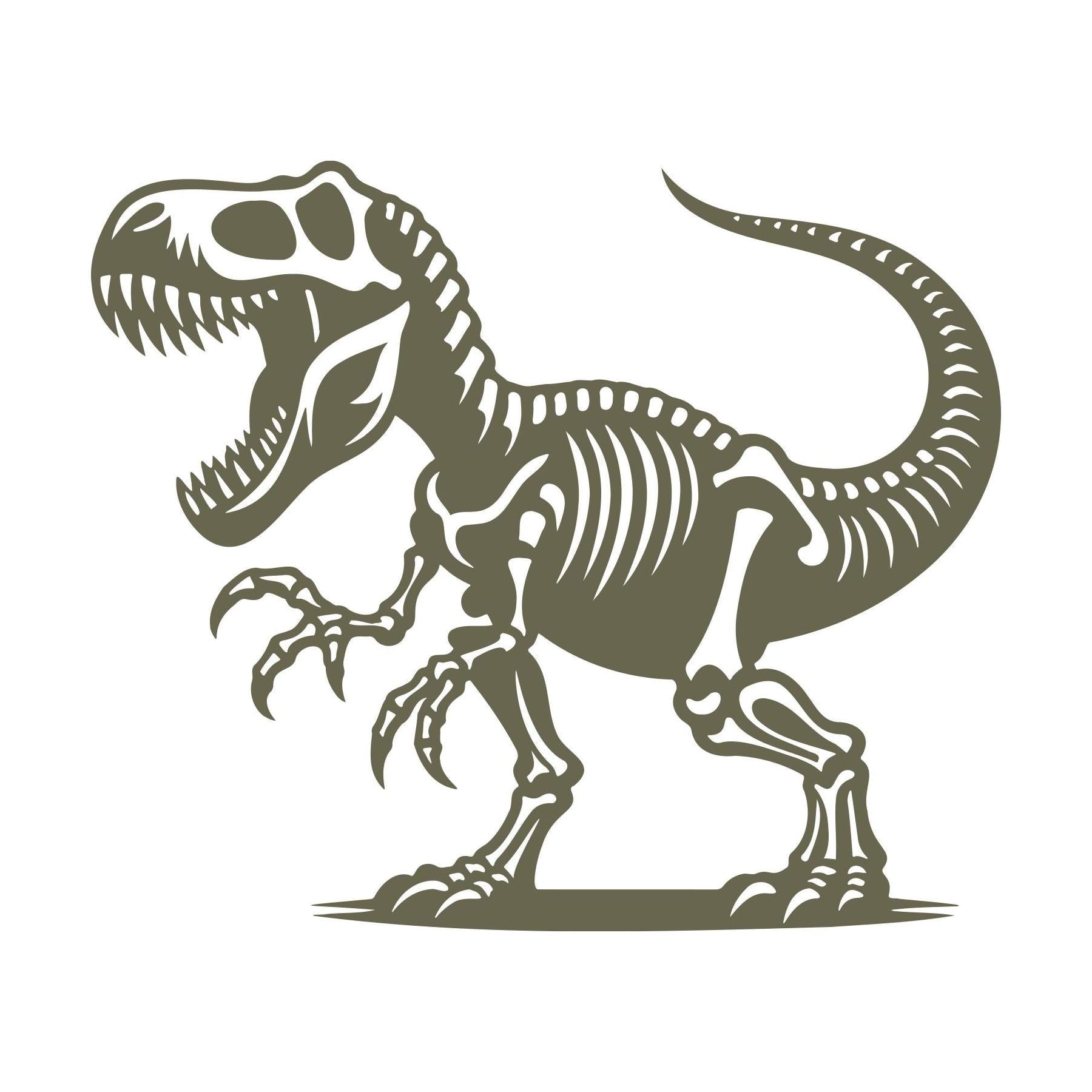 T-Rex skeleton design created for Delrin leather stamping.