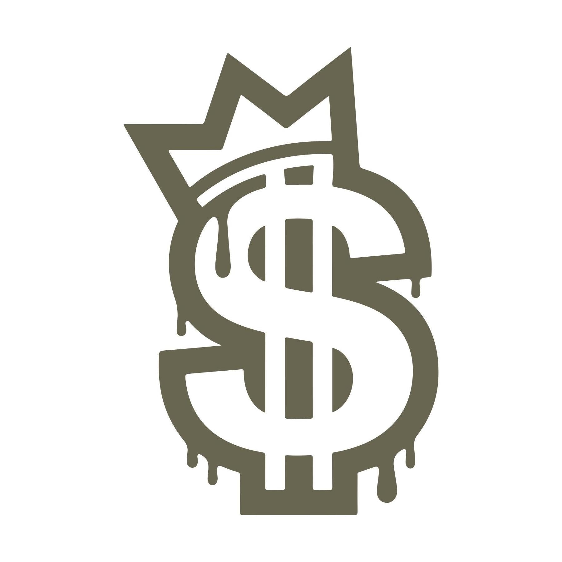 Dripping Dollar Sign $ with Crown Delrin Leather Stamp