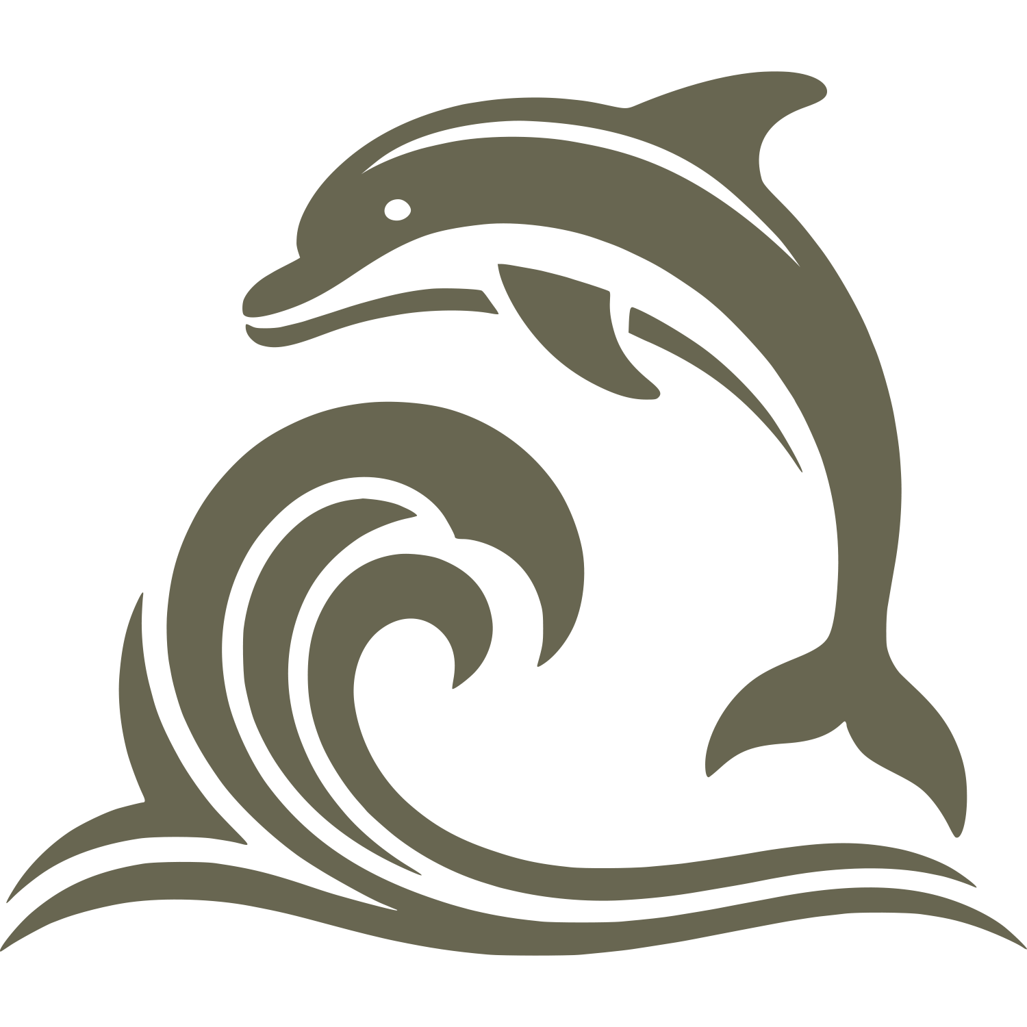 Jumping Dolphin Delrin Leather Stamp