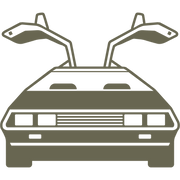 Retro DeLorean Car Delrin Leather Stamp