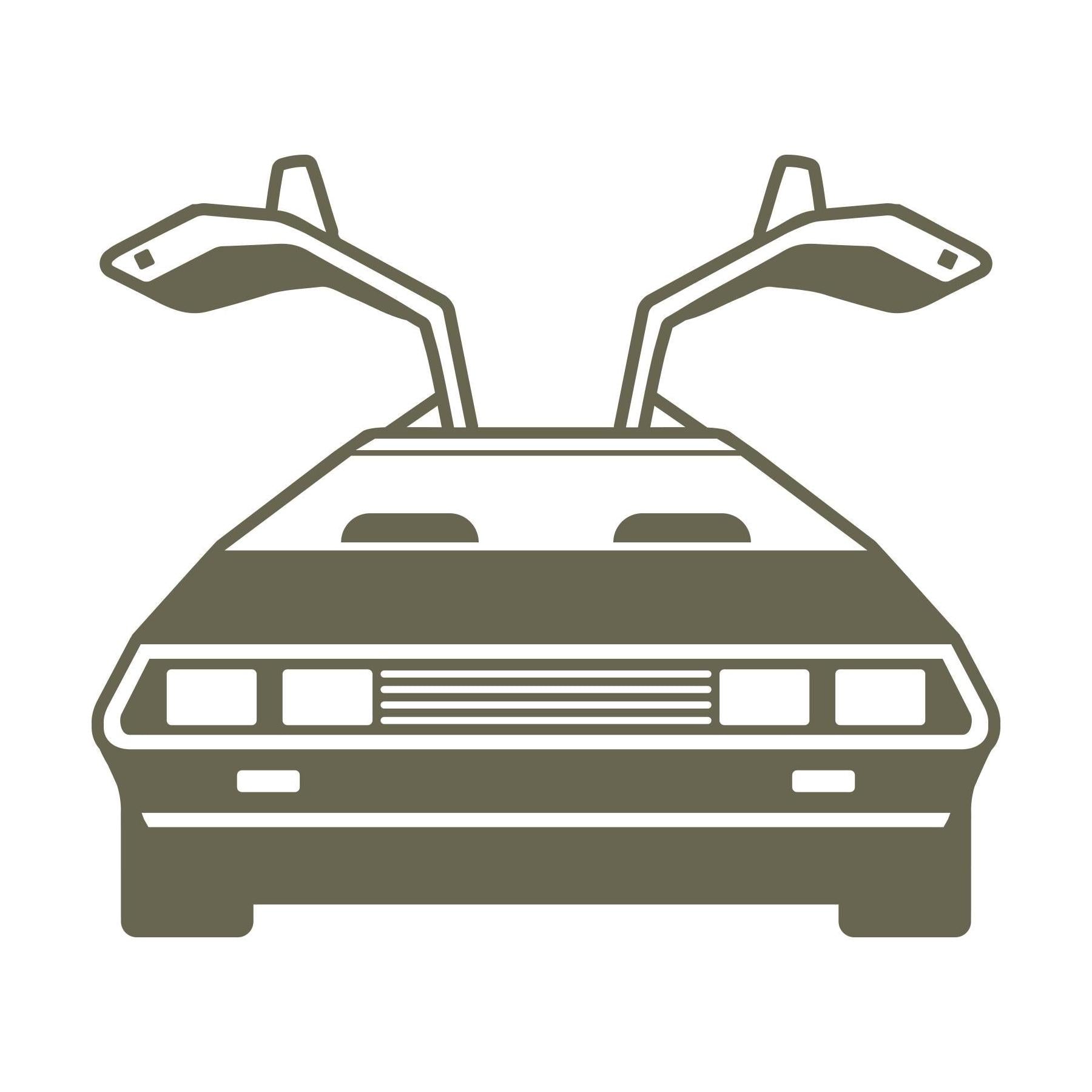 Retro DeLorean Car Delrin Leather Stamp