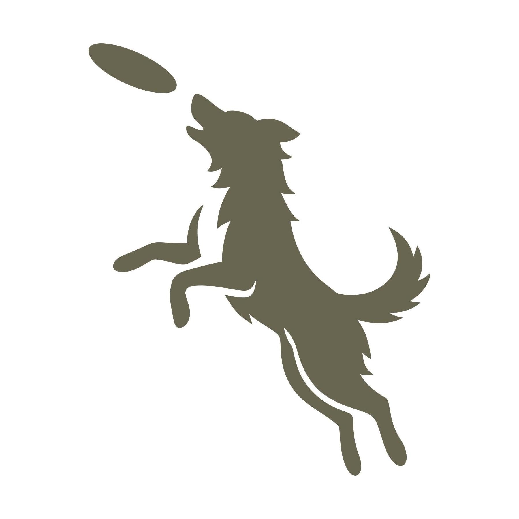 Jumping Dog Frisbee Delrin Leather Stamp