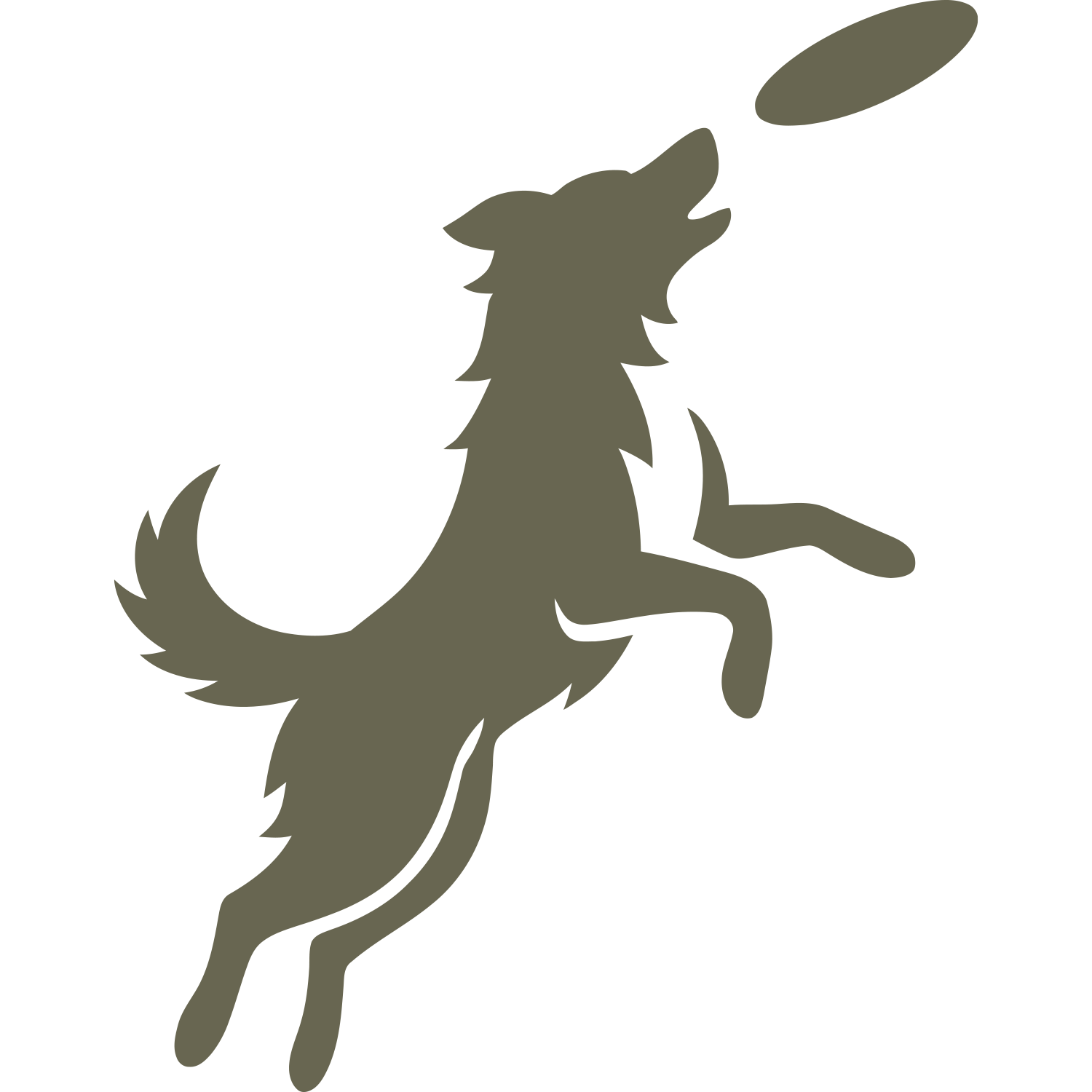 Jumping Dog Frisbee Delrin Leather Stamp
