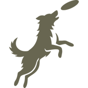 Jumping Dog Frisbee Delrin Leather Stamp