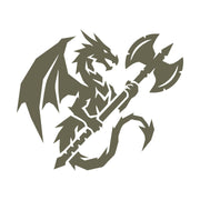Dragon with Axe Delrin Leather Stamp
