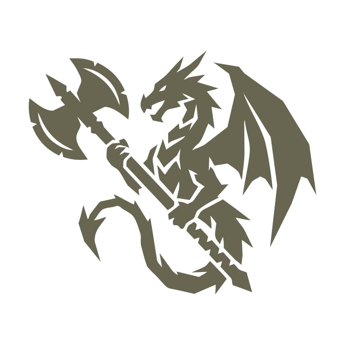 Dragon with Axe Delrin Leather Stamp