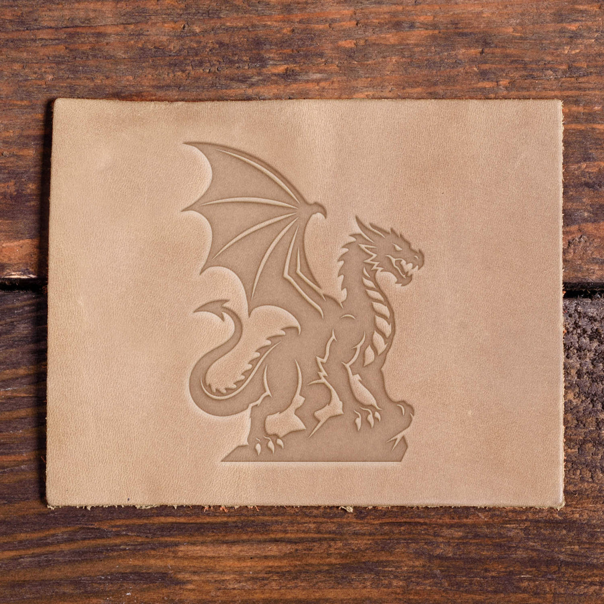 Winged Dragon on Rock Delrin Leather Stamp