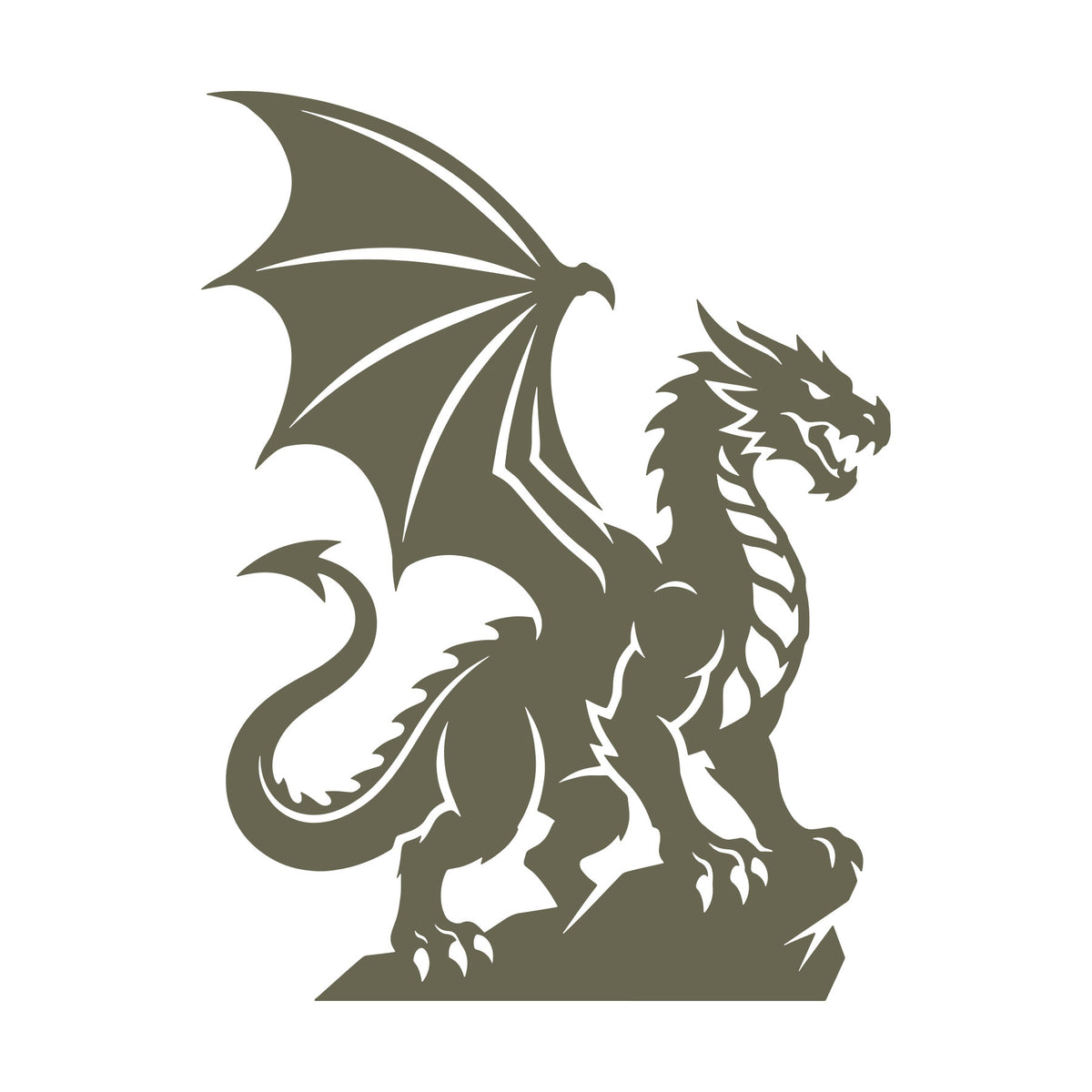 Winged Dragon on Rock Delrin Leather Stamp