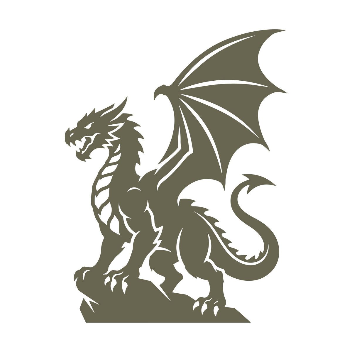 Winged Dragon on Rock Delrin Leather Stamp