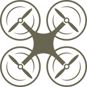 Modern drone silhouette with four rotors and clean lines—great for aviation-themed leather gear or custom pieces for drone enthusiasts.