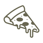 Delrin leather stamp design of a dripping slice of pepperoni pizza, ideal for food-themed leather projects.