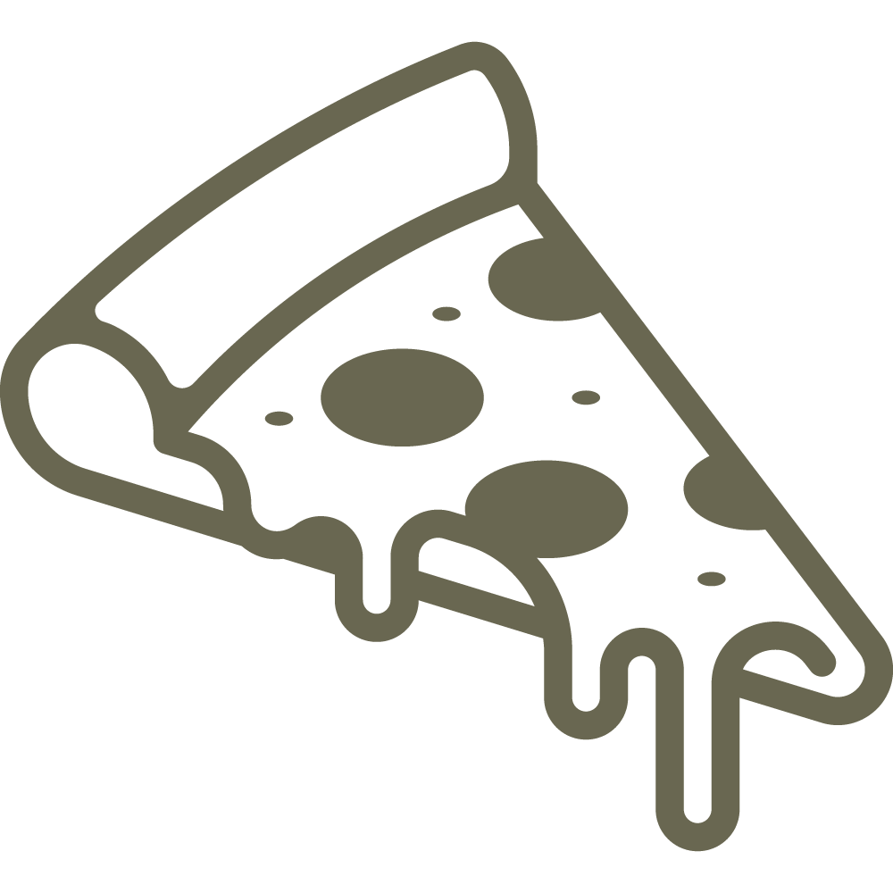 Delrin leather stamp design of a dripping slice of pepperoni pizza, ideal for food-themed leather projects.