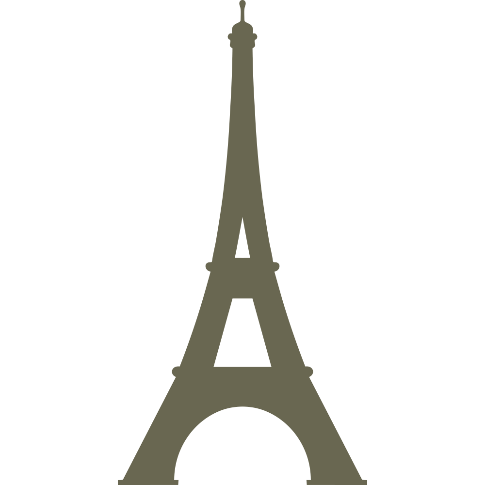 Minimalist Eiffel Tower silhouette with clean lines and iconic structure.