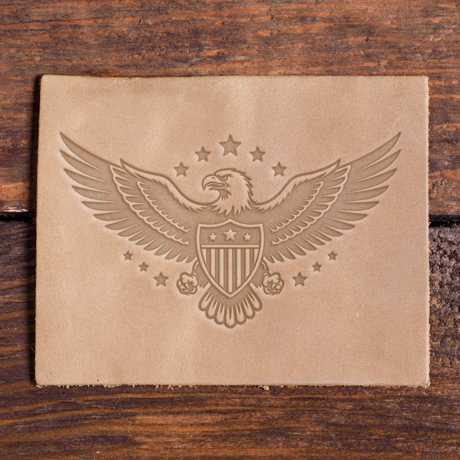 Patriotic Eagle with Shield Delrin Leather Stamp