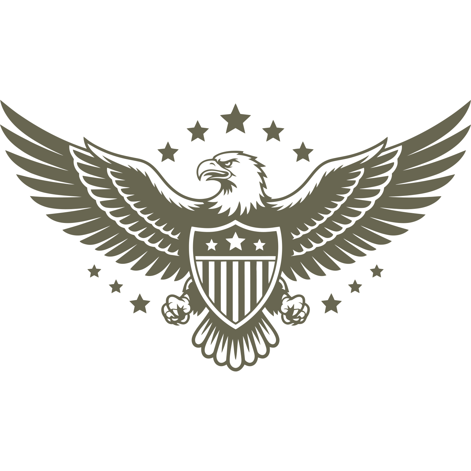 Patriotic Eagle with Shield Delrin Leather Stamp
