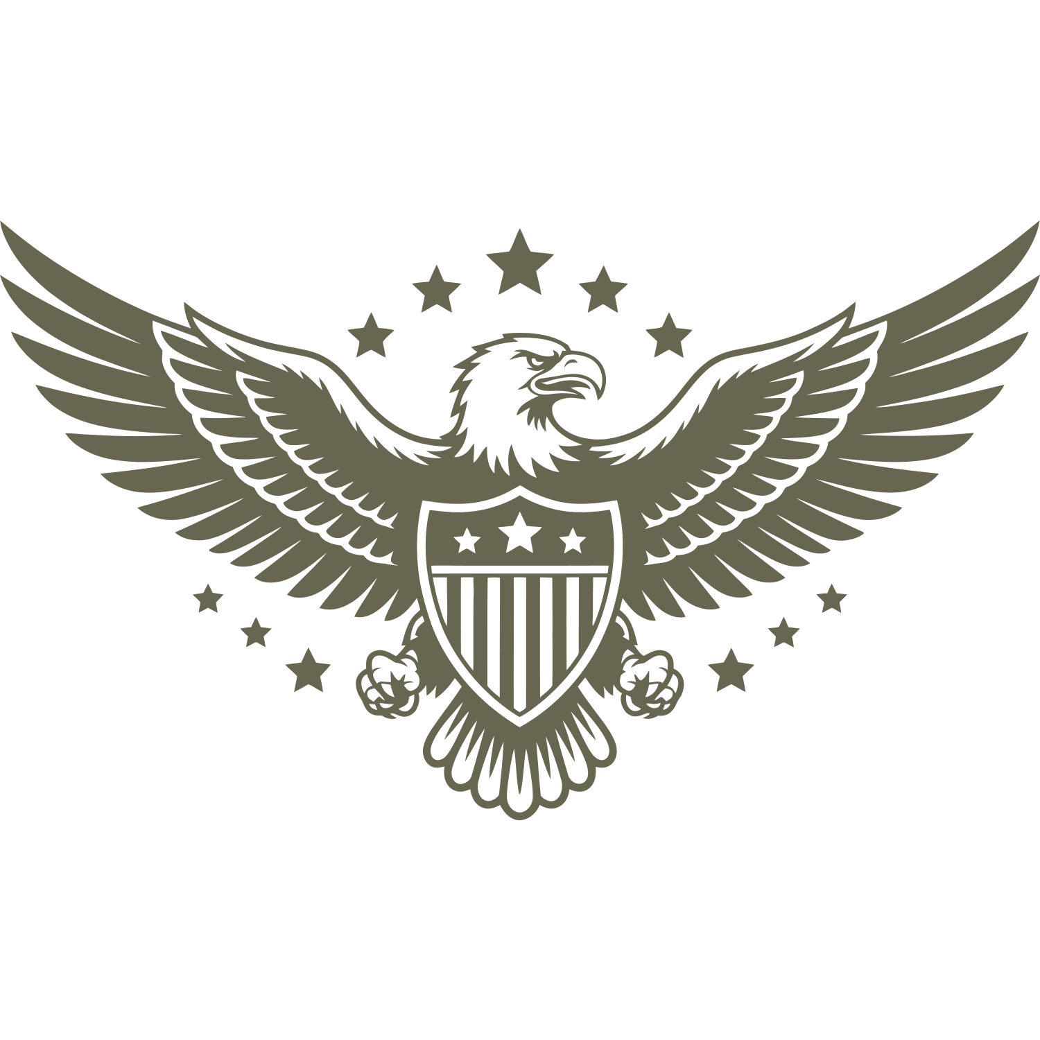 Patriotic Eagle with Shield Delrin Leather Stamp