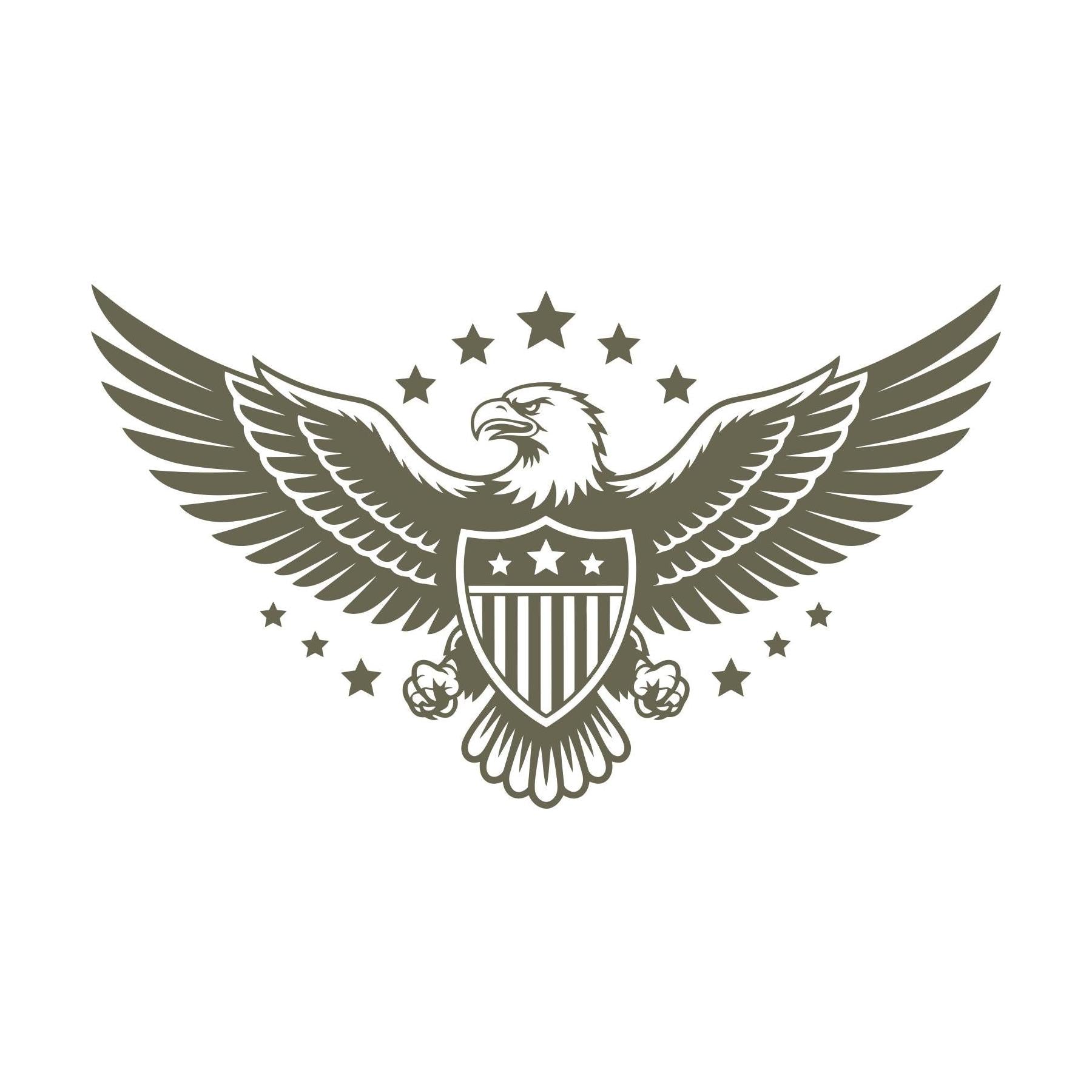 Patriotic Eagle with Shield Delrin Leather Stamp