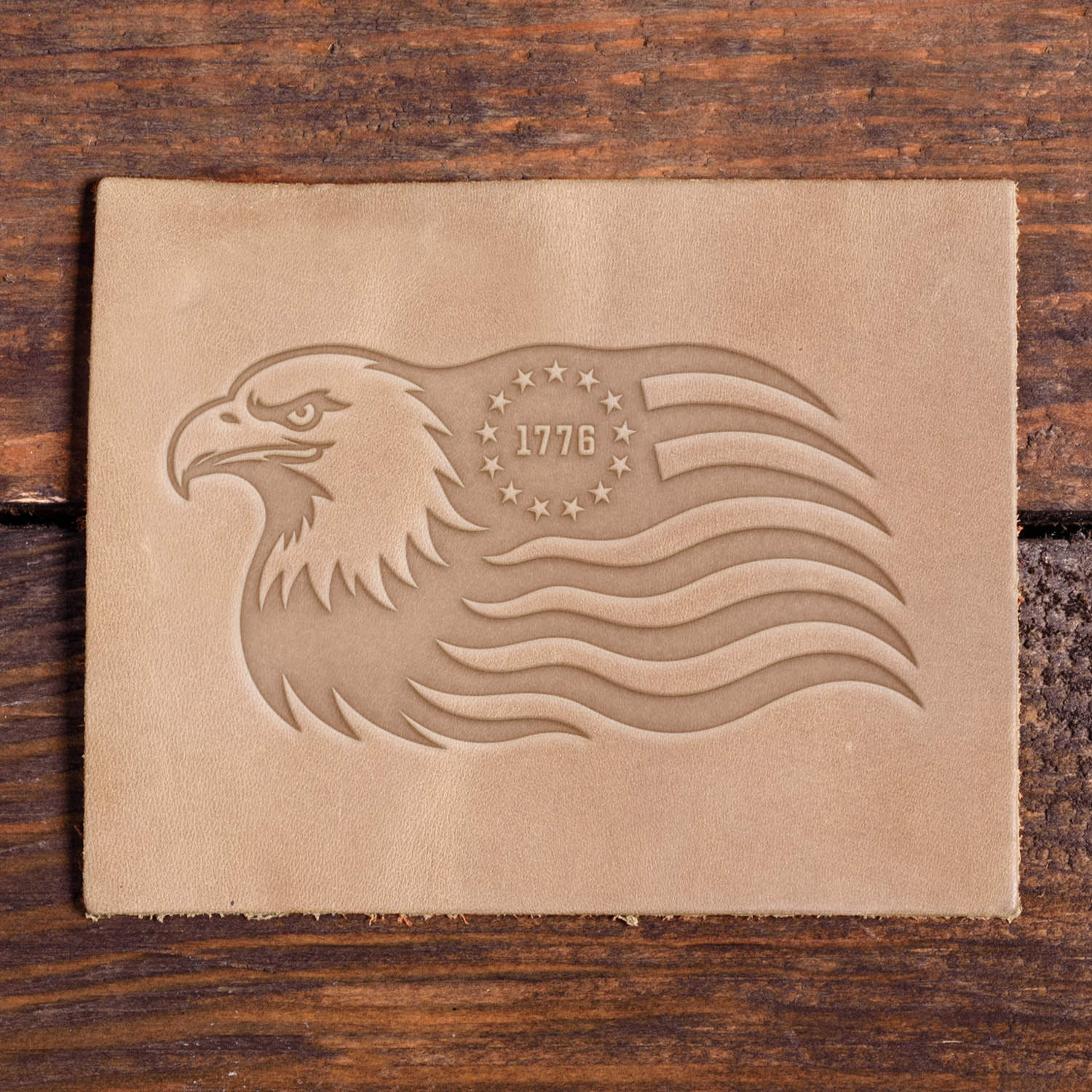 Eagle 1776 Flag Delrin Leather Stamp