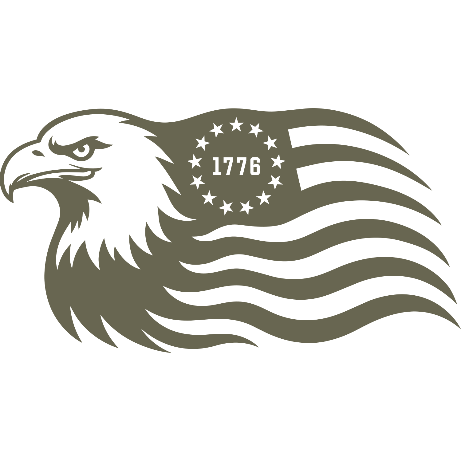 Eagle 1776 Flag Delrin Leather Stamp