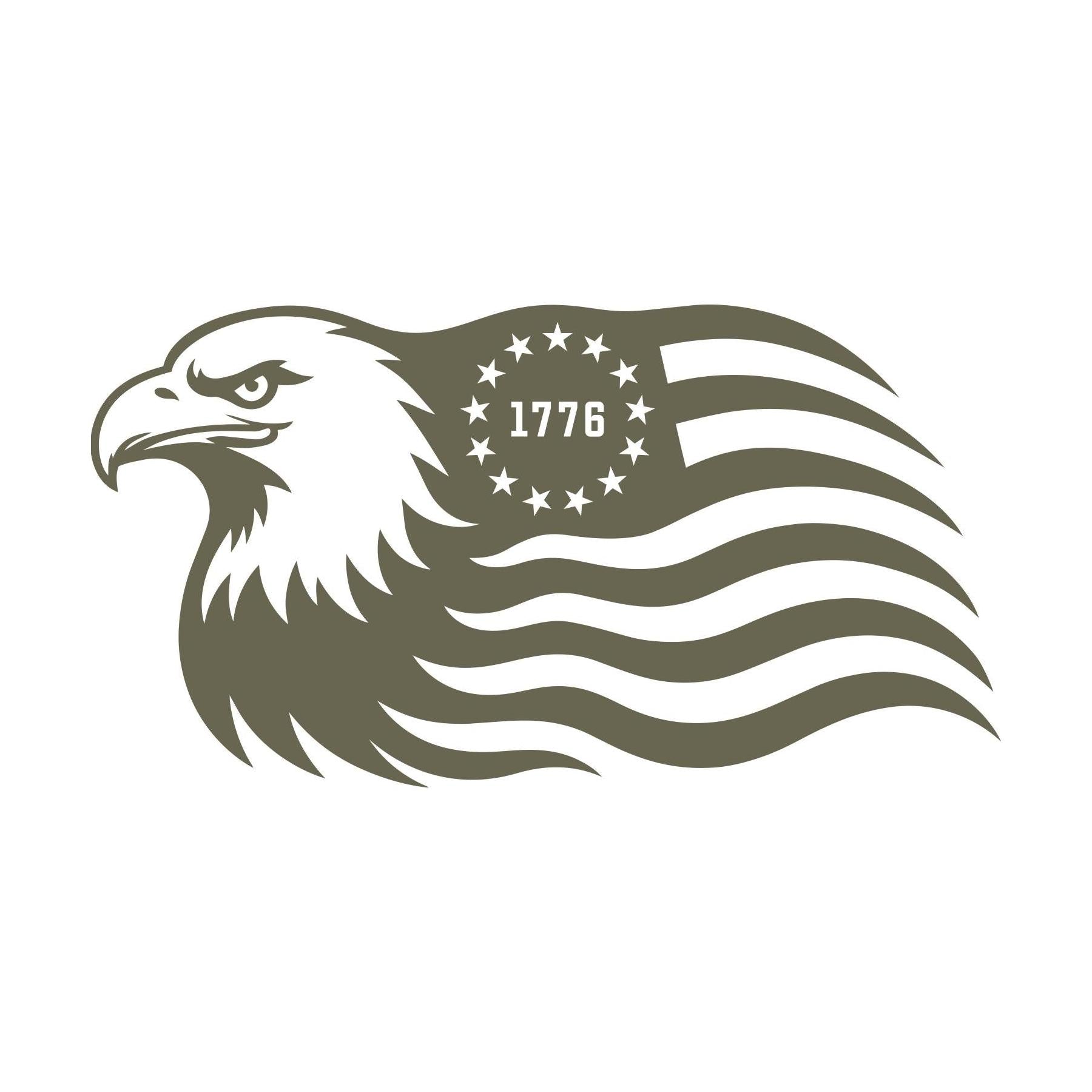 Eagle 1776 Flag Delrin Leather Stamp