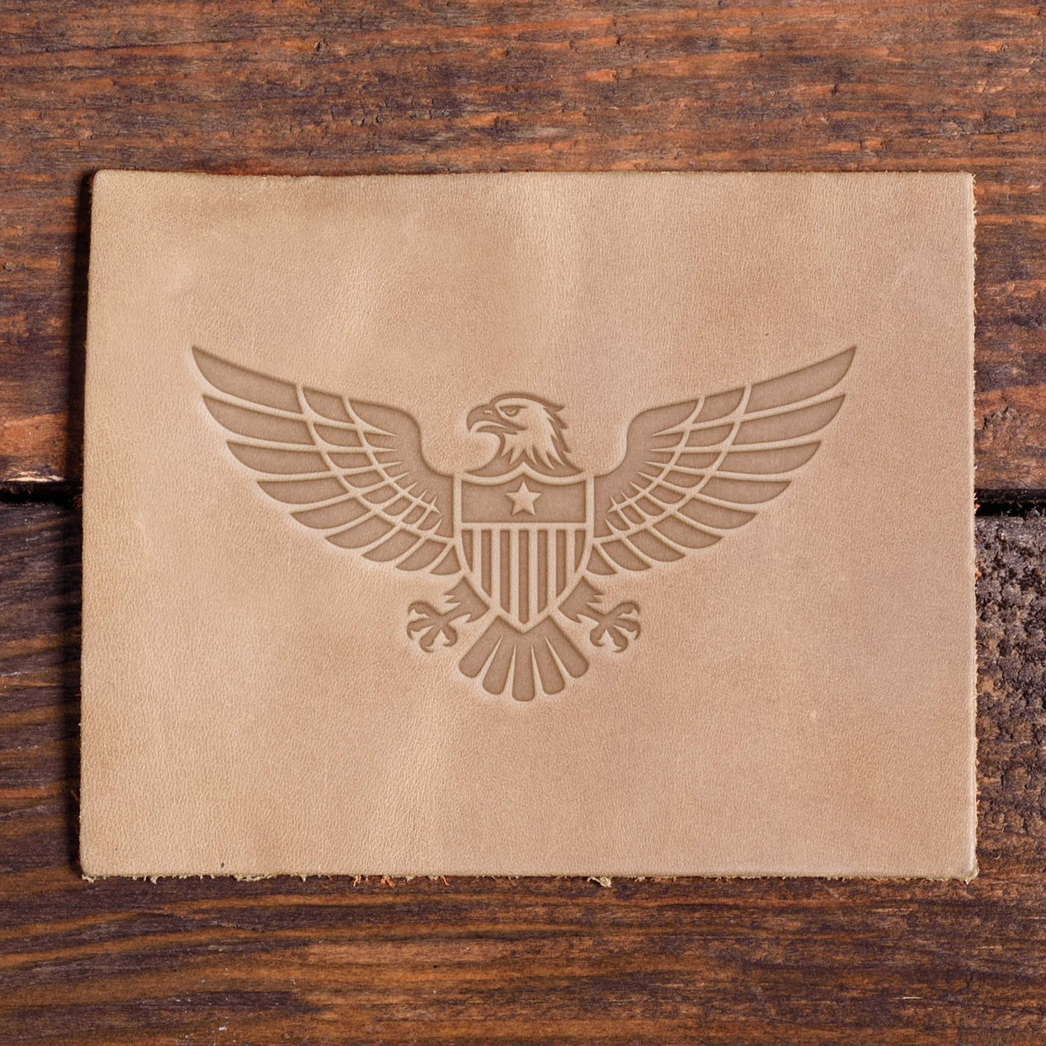 Patriotic Eagle with Shield Delrin Leather Stamp