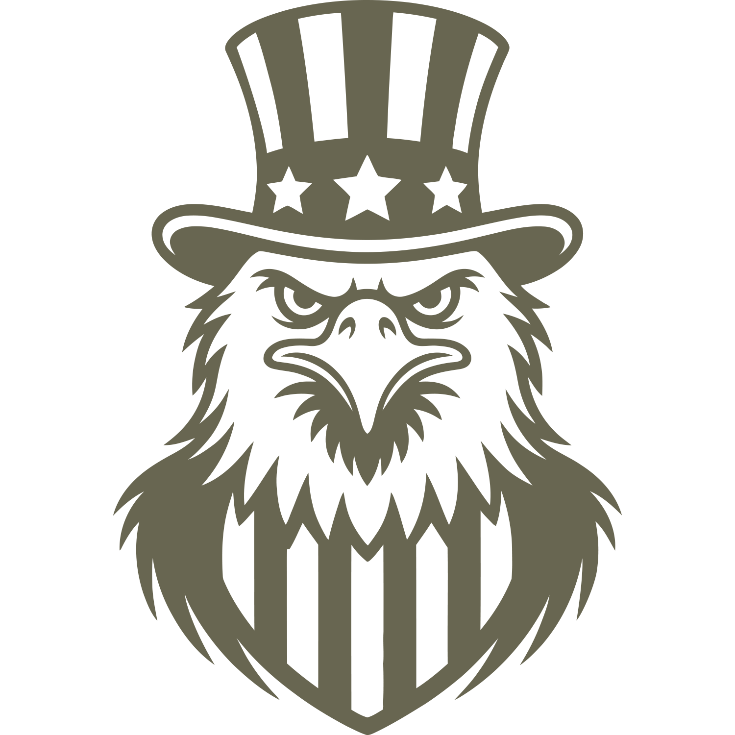 Patriotic Eagle with Hat Delrin Leather Stamp