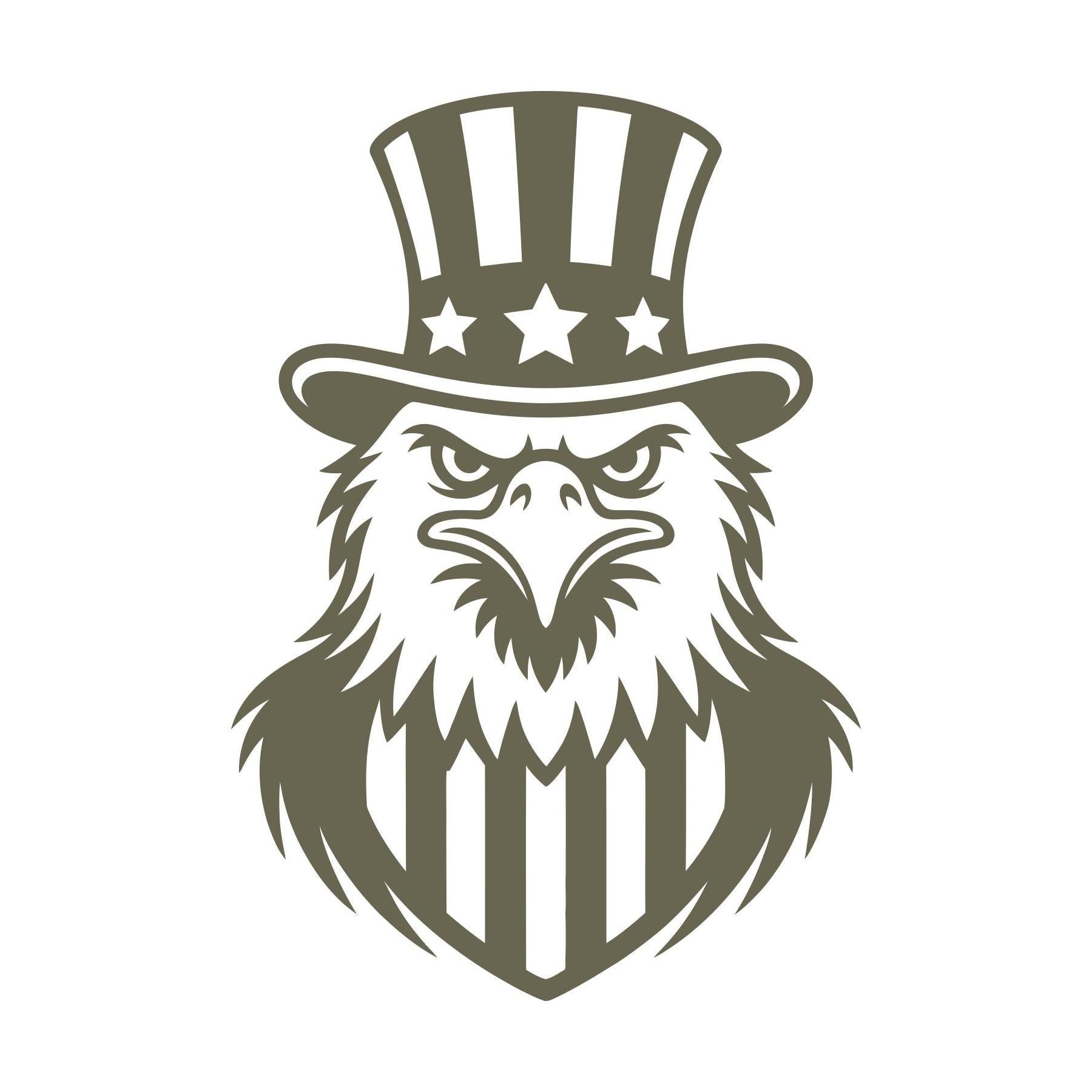 Patriotic Eagle with Hat Delrin Leather Stamp