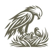 Eagle with Chicks in Nest Delrin Leather Stamp
