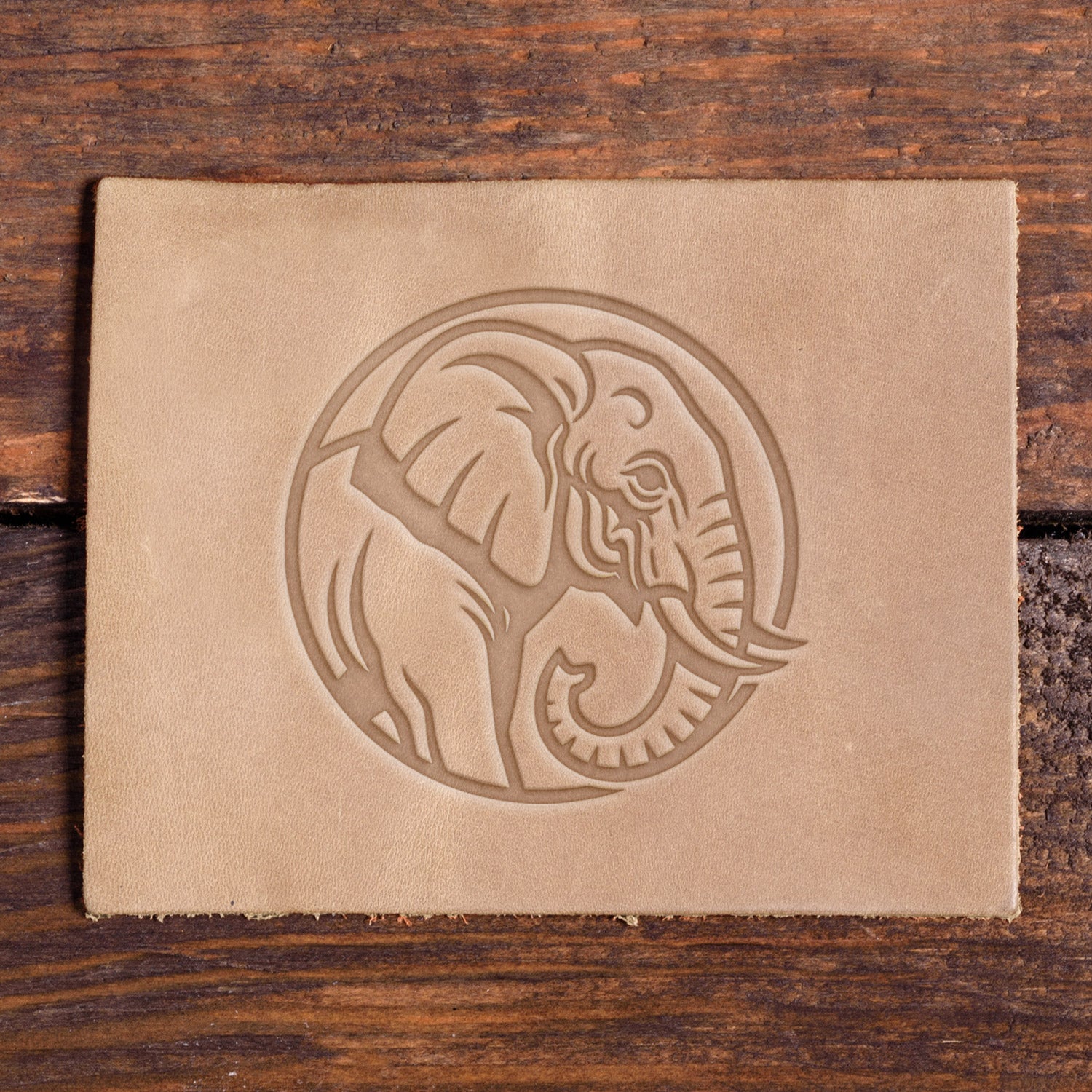 Elephant Emblem Delrin Leather Stamp