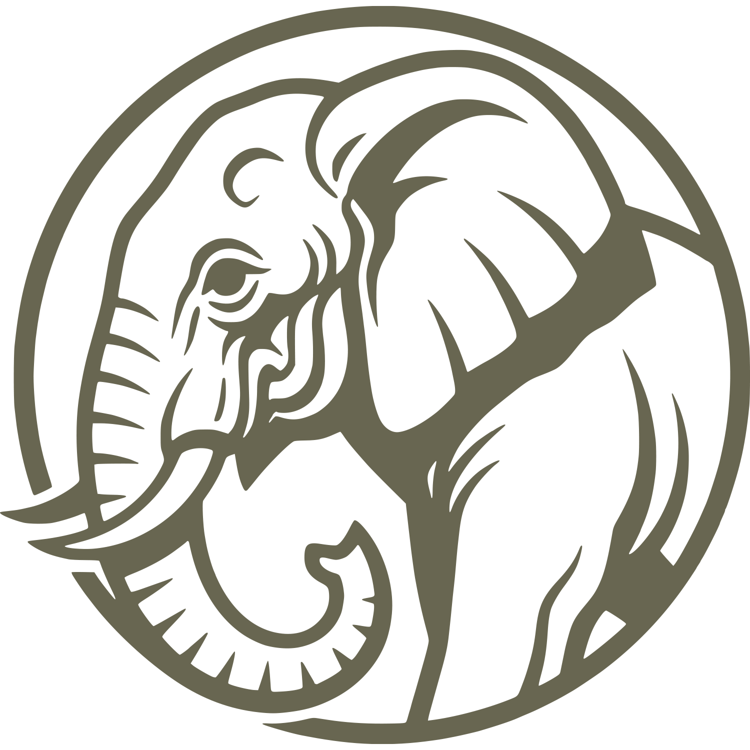 Elephant Emblem Delrin Leather Stamp