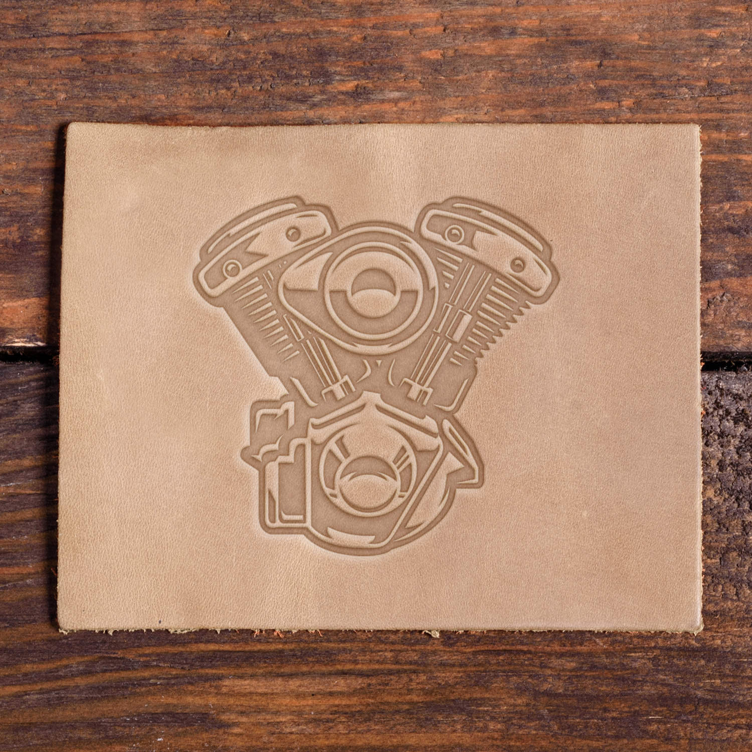 Motorcycle Engine Delrin Leather Stamp