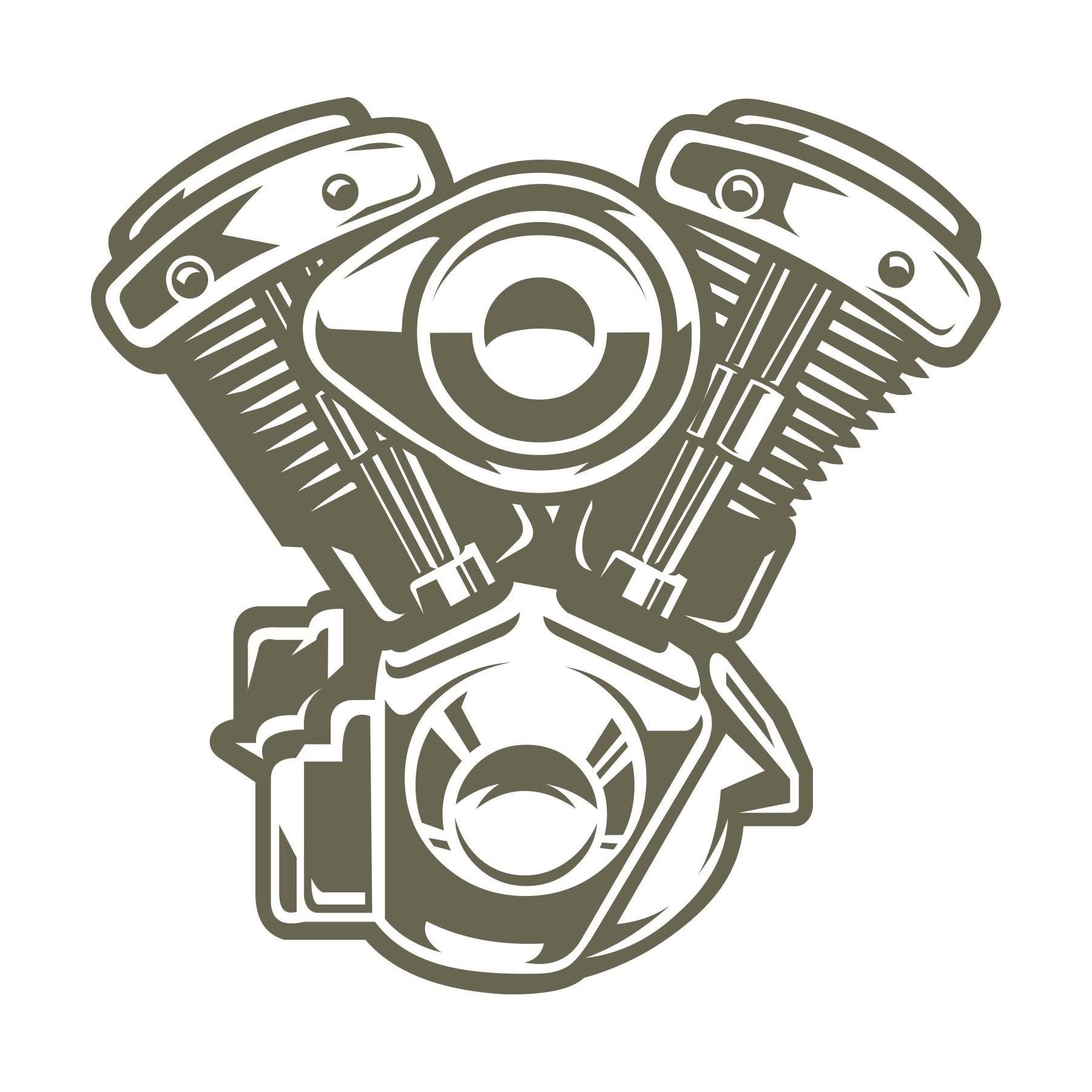 Motorcycle Engine Delrin Leather Stamp