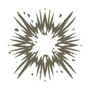 Delrin leather stamp with a bold starburst design, perfect for dynamic and decorative leatherworking projects.