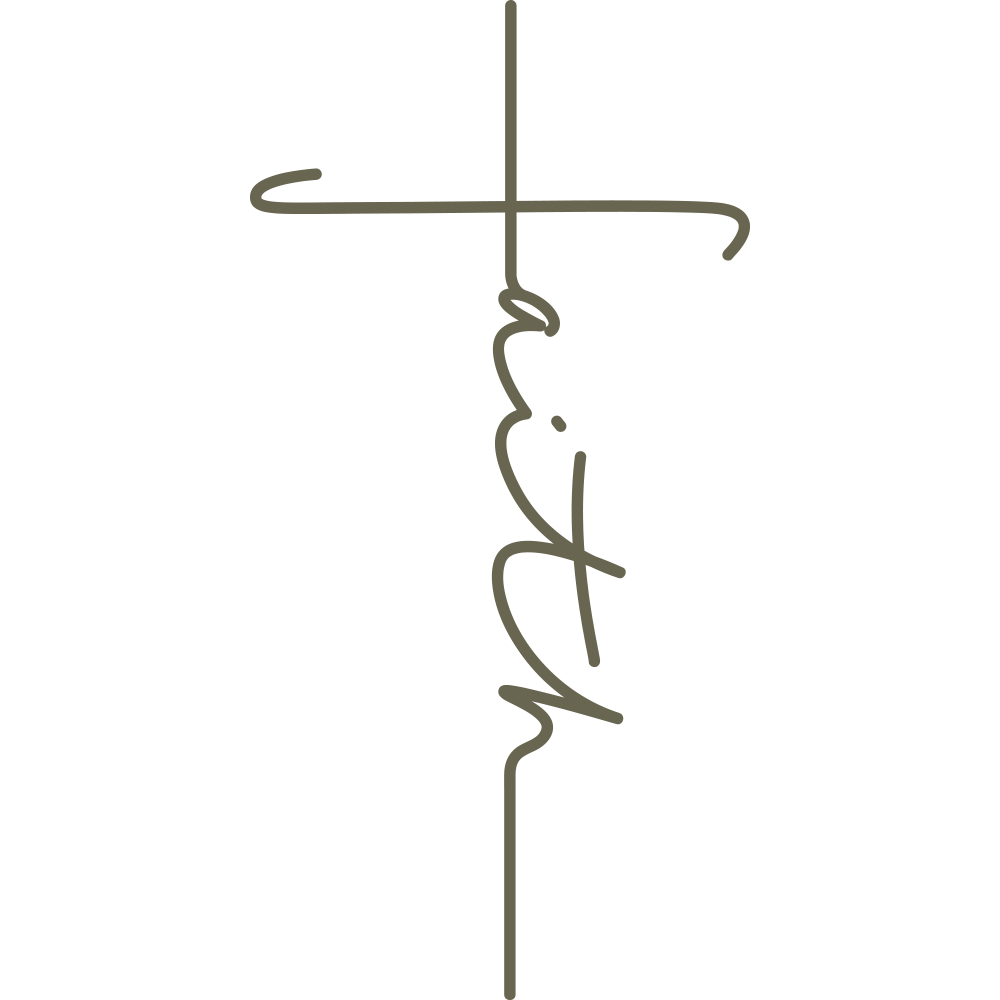 Handwritten-style “faith” design with the vertical stroke forming a cross—crafted as a Delrin leather stamp for adding meaningful, faith-based details to your leatherwork.