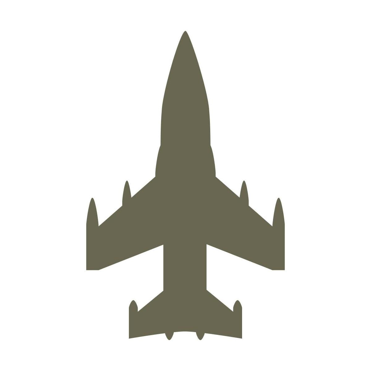 Delrin leather stamp with a modern fighter jet design, perfect for aviation and military-themed leatherworking projects.