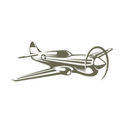 Delrin leather stamp with a vintage propeller airplane design, perfect for aviation and travel-themed leatherworking projects.