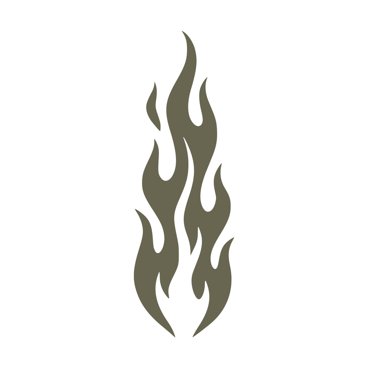 Tall Fire Flames Delrin Leather Stamp