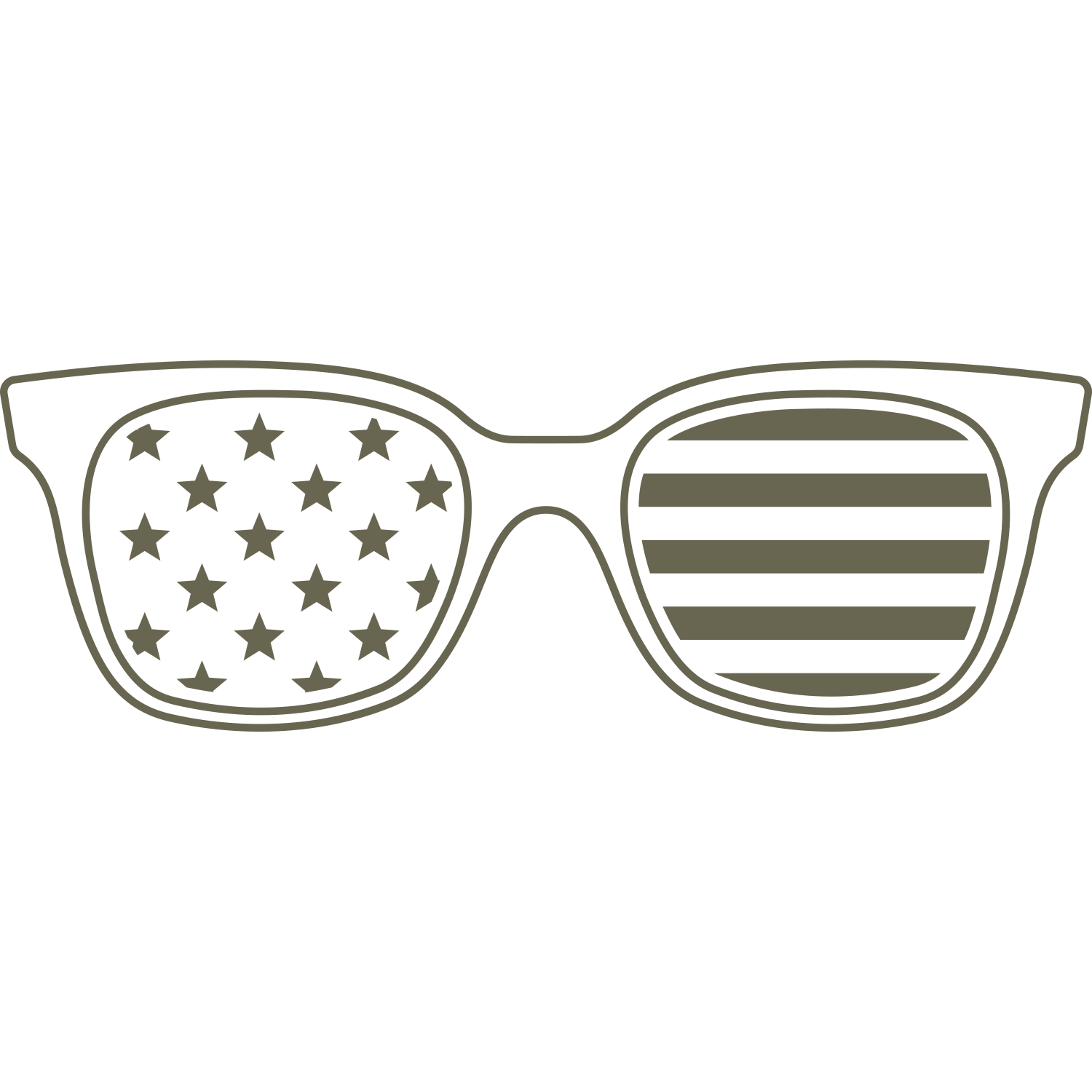 Patriotic Flag Sunglasses Delrin Leather Stamp