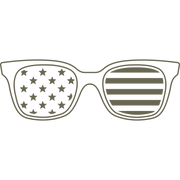 Patriotic Flag Sunglasses Delrin Leather Stamp