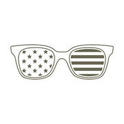 Patriotic Flag Sunglasses Delrin Leather Stamp