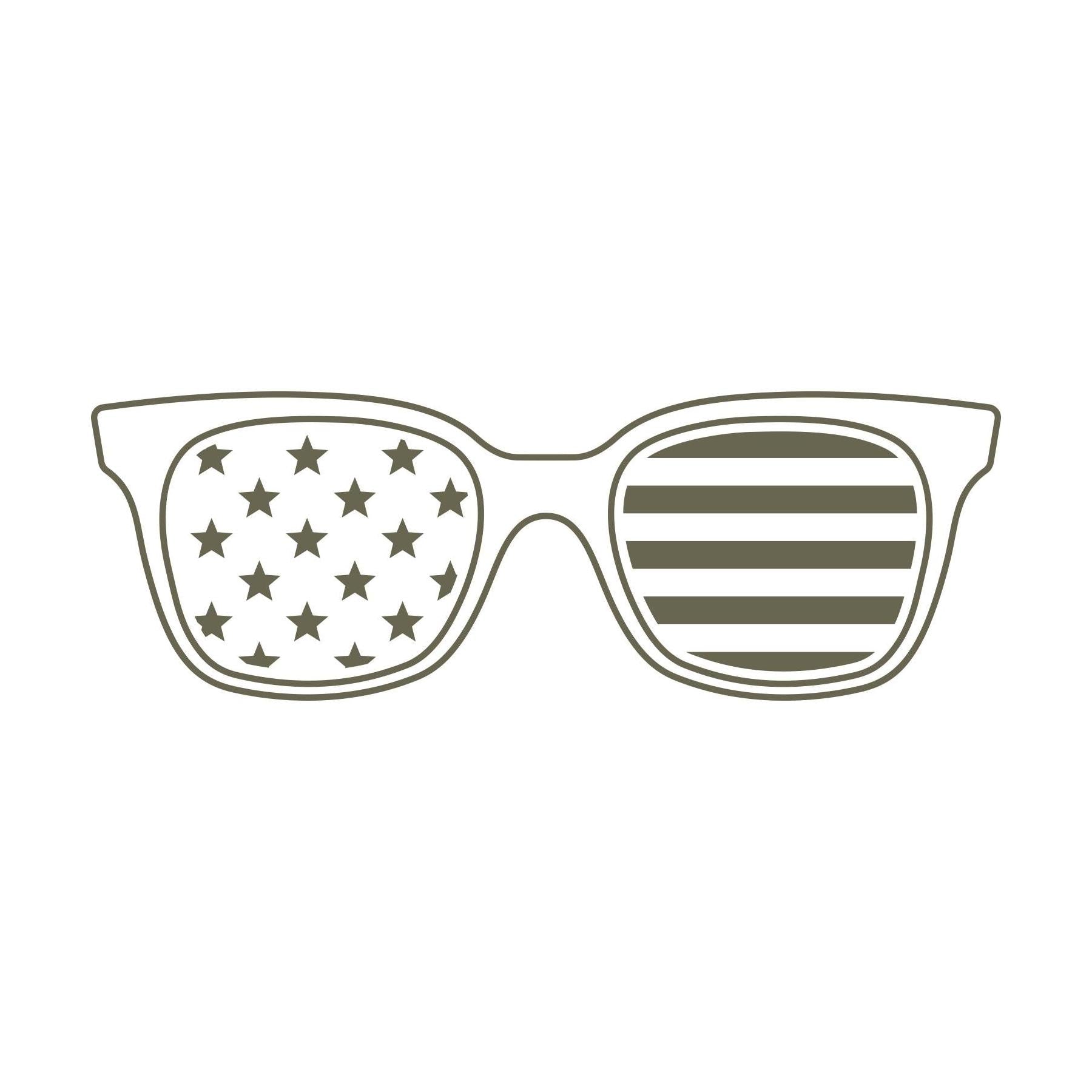 Patriotic Flag Sunglasses Delrin Leather Stamp