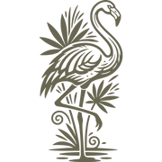 Flamingo with Palm Leaves Delrin Leather Stamp