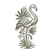 Flamingo with Palm Leaves Delrin Leather Stamp