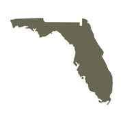 Silhouette of the state of Florida, capturing its iconic peninsula shape with precise detailing. A bold and simple design perfect for state pride and regional crafts.