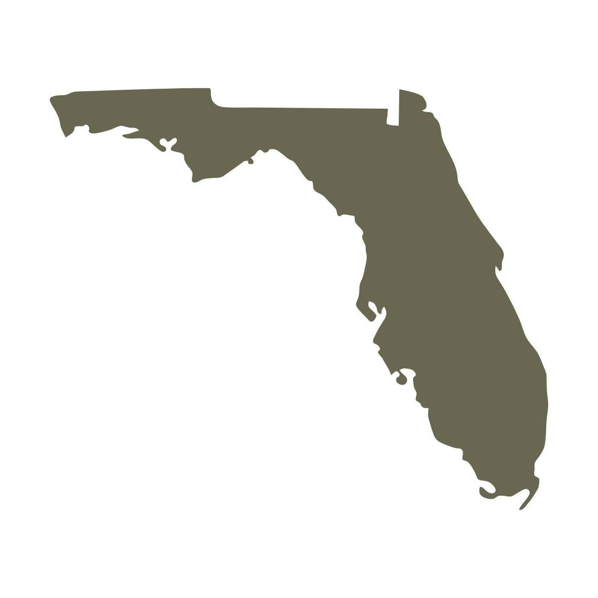 Silhouette of the state of Florida, capturing its iconic peninsula shape with precise detailing. A bold and simple design perfect for state pride and regional crafts.