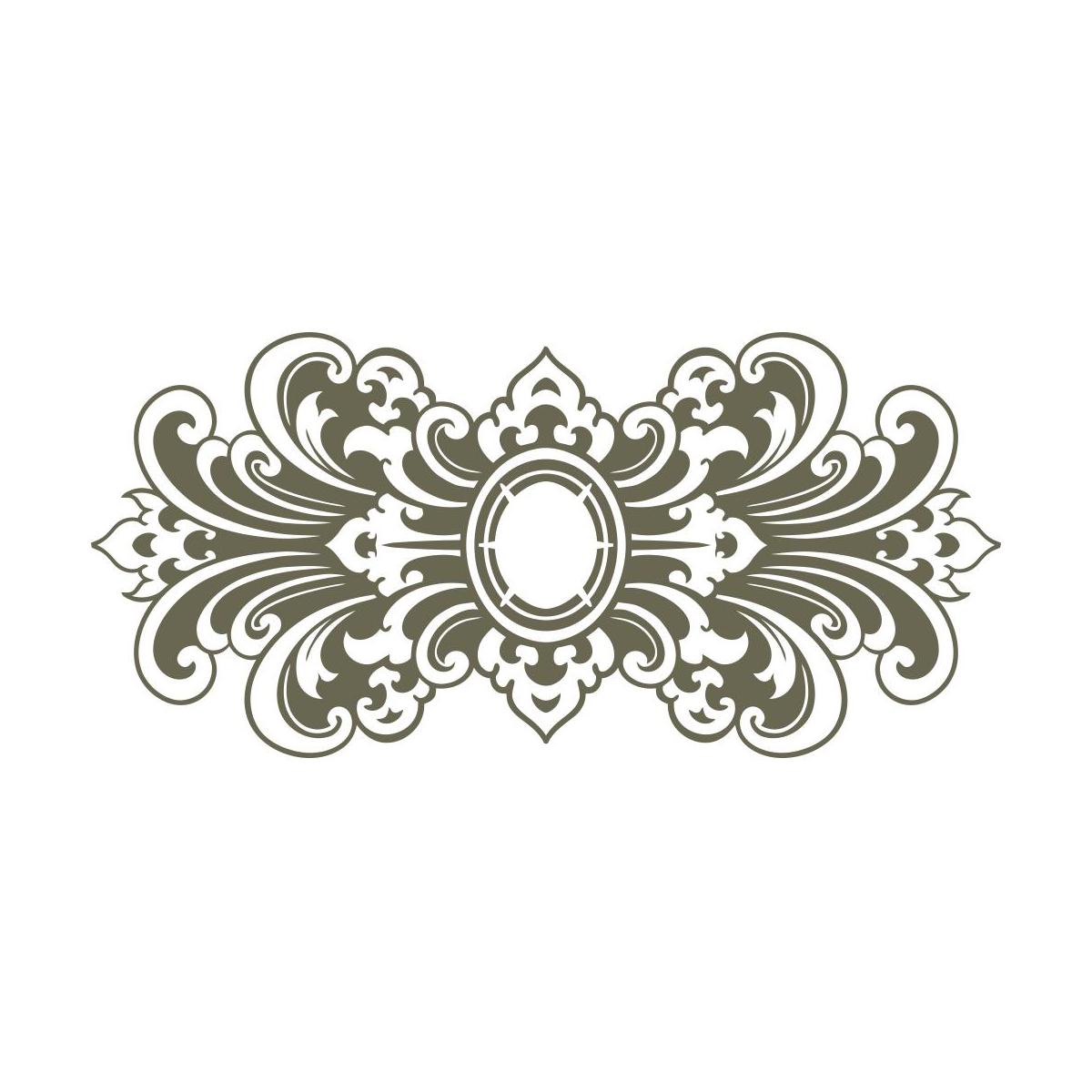 Delrin leather stamp with an ornate baroque design, perfect for elegant and decorative-themed leatherworking projects.