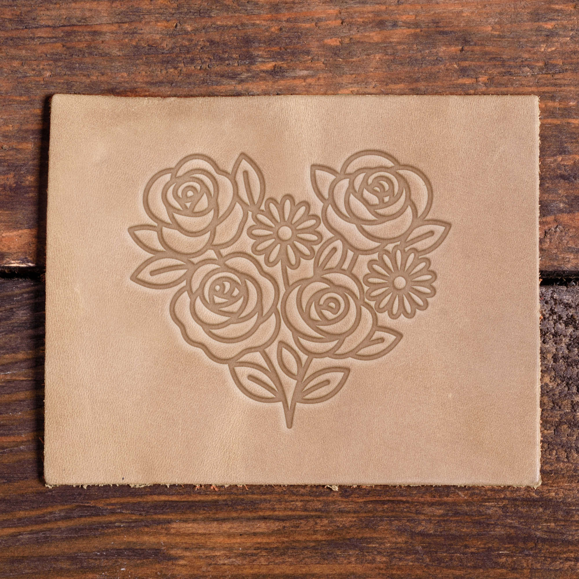 Flower Heart Delrin Leather Stamp